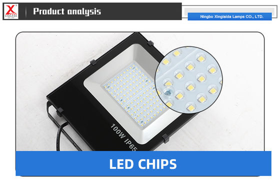 100W 屋外 LED 洪水照明 IP65 センサー付き防水 6500K 10000Lm セキュリティ ライト 白色 洪水照明